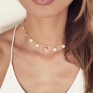 Drop Coins Charm Choker